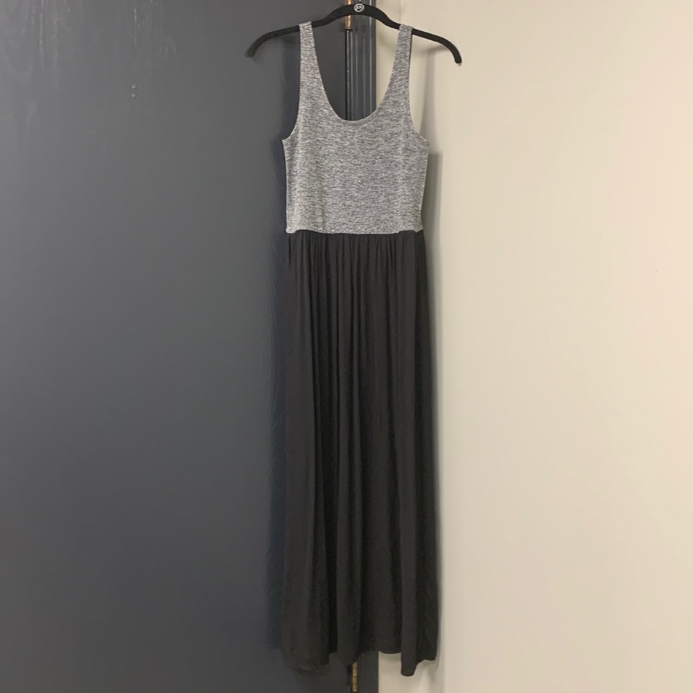 The Loft Black and Gray Maxi Dress, Size XSP/XS